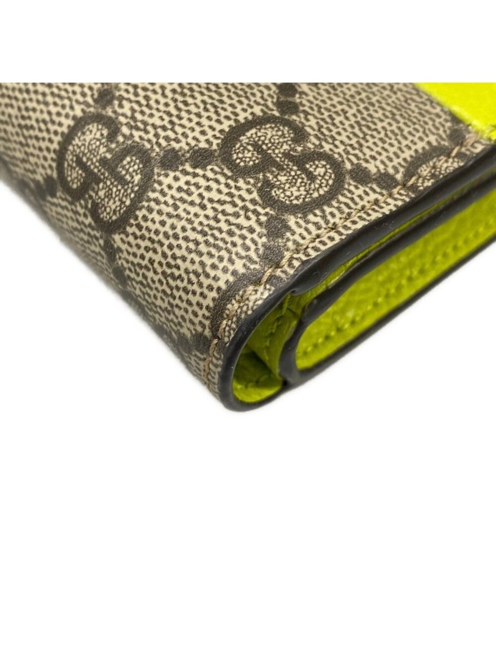 Gucci Bifold Wallet Double G Bicolor Small Light Green Brown Dark Leather - Picture 6 of 11